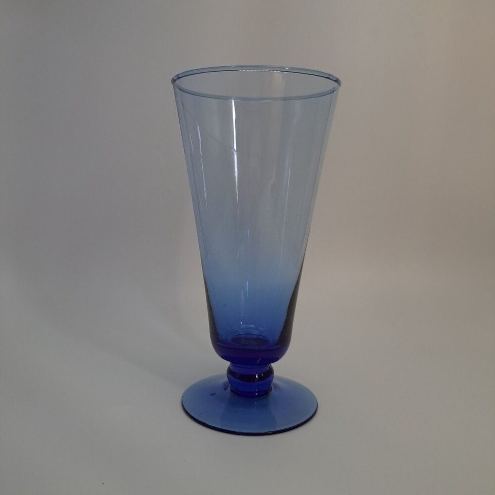 Blue Iced Tea Glass With Flared Rim & Sturdy Base Mexico